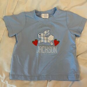 “Jackson” Blue Kids Shirt with Bunny Design